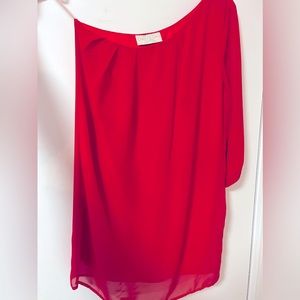 Gameday by Chloe. Red one shoulder dress with balloon sleeve, Size Medium!